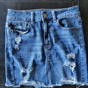 American Eagle Distressed Denim Skirt
